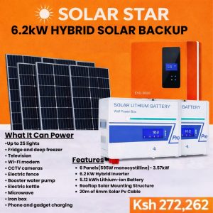 6.2kW Hybrid Solar Backup Complete Installation Kit Kenya